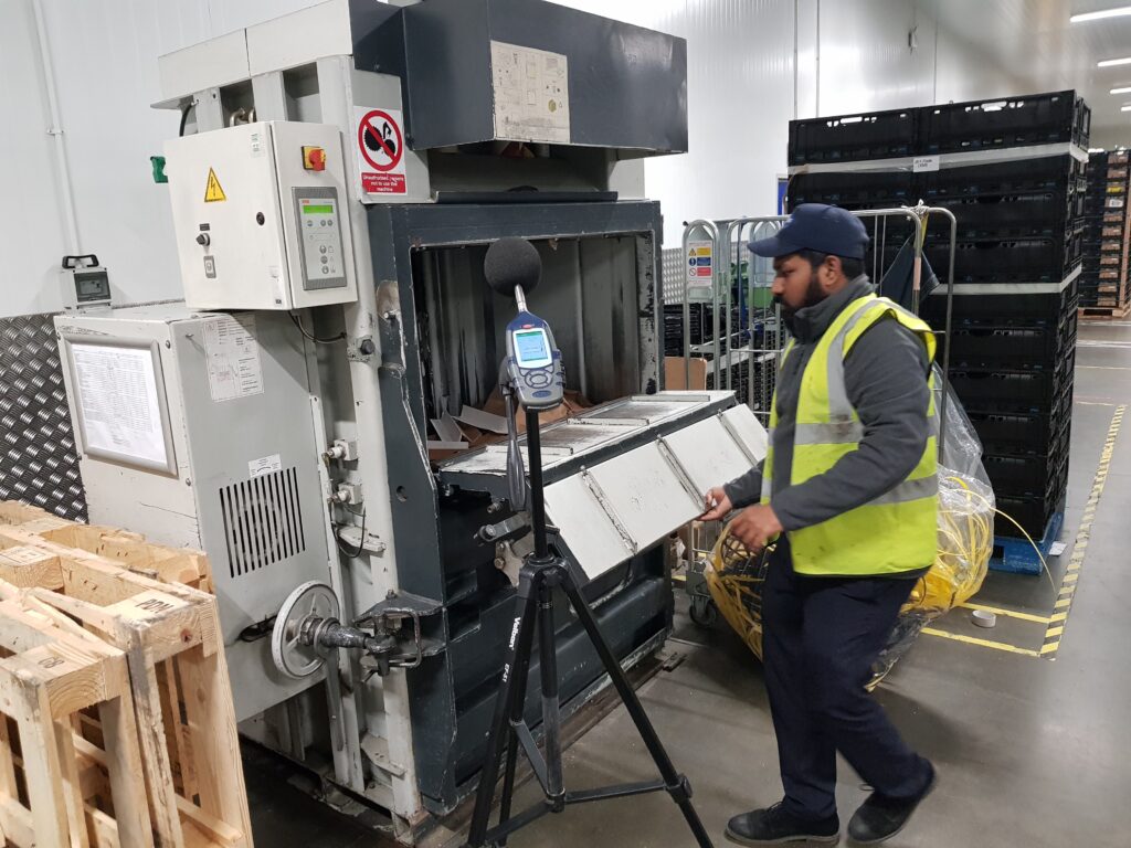 Sound measurement during a Noise Survey workplace assessment